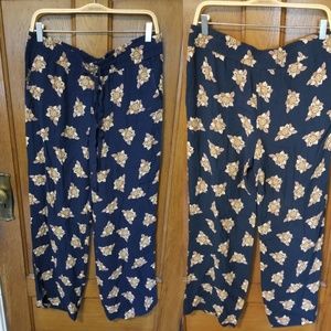 Wide leg floral pants